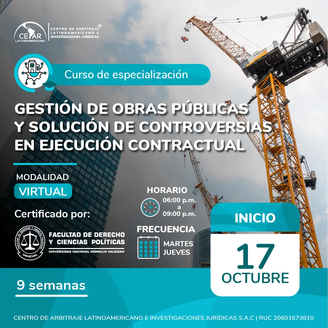 Cear curso de Gestión de Obras Públicas y Solución de Controversias en Ejecución Contractual